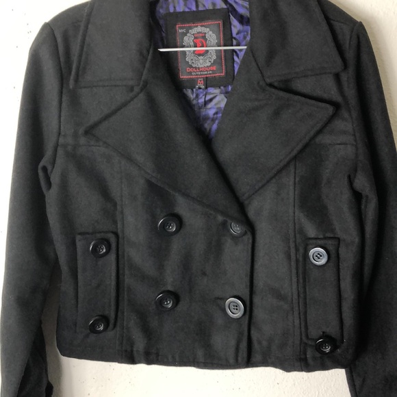 Dollhouse | BlackCropped Peacoat nwt.   M - Picture 3 of 10